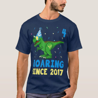 T-shirt 4 Ans 4E Anniversaire Garçons Dinosaur Enfants