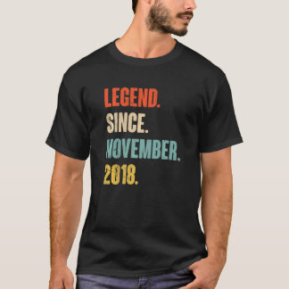 T-shirt 4 Ans 4ème anniversaire Légende depuis novembre 20