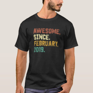 T-shirt 4 Ans Awesome depuis février 2019 4e anniversaire