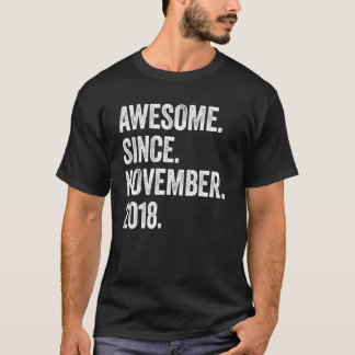 T-shirt 4 Ans Awesome depuis Novembre 2018 4e anniversaire