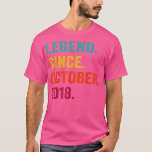 T-shirt 4 Ans Cadeaux Légende Depuis Octobre 2018 4th Bi