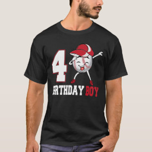 T-shirt 4 ans Dabbing Baseball 4th Birthday Boy Ado