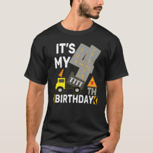 T-shirt 4 Ans Garçon C'est mon 4e anniversaire Constructio