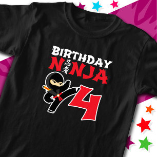 T-shirt 4 Ans Karate Ninja Party Enfants 4e anniversaire