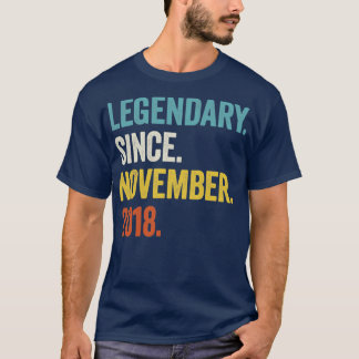 T-shirt 4 Ans Légendaire Depuis Novembre 2018 4e Birt