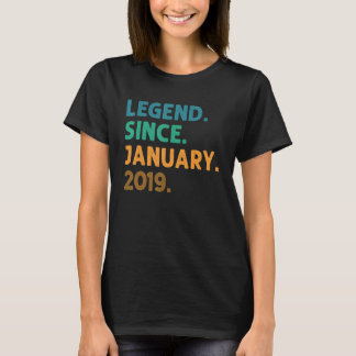 T-shirt 4 Ans Légende depuis Janvier 2019 4e anniversaire