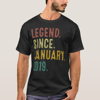 T-shirt 4 Ans Légende depuis Janvier 2019 4e anniversaire