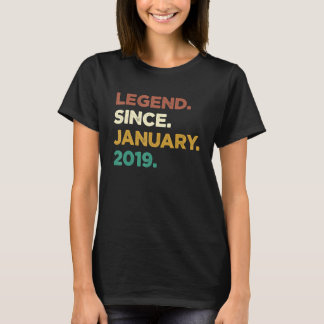 T-shirt 4 Ans Légende depuis Janvier 2019 4e anniversaire