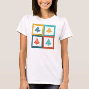T-shirt 4 Arbres de Noël Retro Design