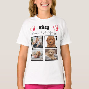 T-shirt 4 chien photo collage moderne pour filles
