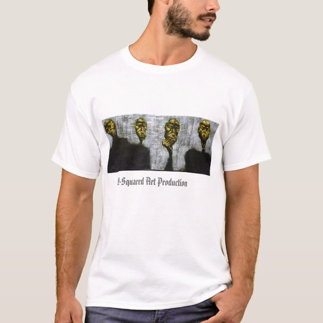 T-shirt 4 émotions/visages M-Ont ajusté la production (Devant)