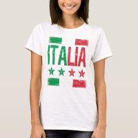 4 étoiles Italia avec drapeau italien en détresse