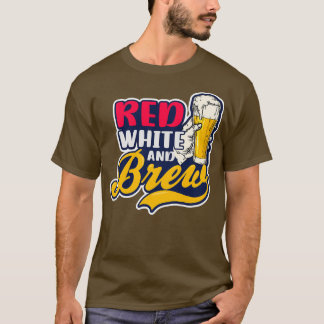 T-shirt 4 juillet 2021 Bière brune blanche rouge