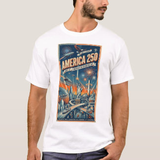 T-shirt 4 juillet 250 ans jour de l'indépendance rétro 