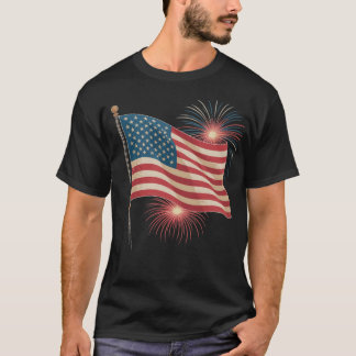 T-shirt 4 juillet Aigle patriotique audacieux