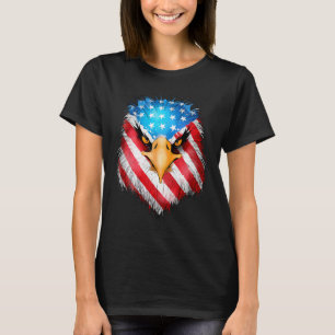 T-shirt 4 juillet Aigle patriotique États-Unis Drapeau amé