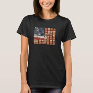 T-shirt 4 juillet alimentaire Art américain Drapeau BBQ Pa