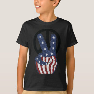 T-shirt 4 juillet America Independence Day Peace Love Amer
