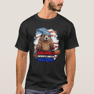 T-shirt 4 juillet Américain Beaver construit un D patrioti