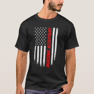 T-shirt 4 juillet Américain Drapeau Infirmière Adjoint Hom