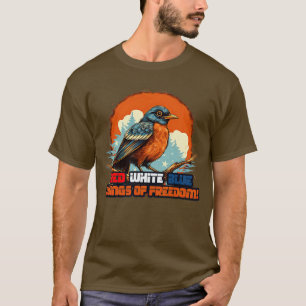 T-shirt 4 juillet américain Robin Wings of Freedom 3