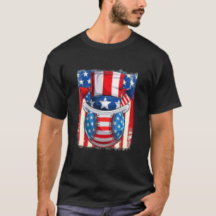 T-shirt 4 juillet American Flag Baseball Apparel Basebal
