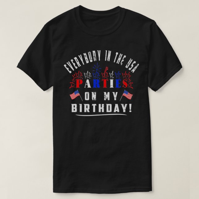 T-shirt 4 juillet Anniversaire de fête mème American Flag  (Design devant)