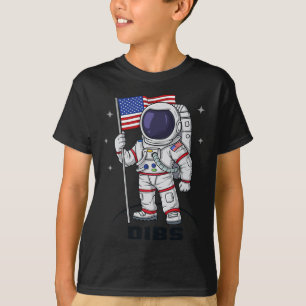 T-shirt 4 juillet astronaute USA American Flag Fun Patrio