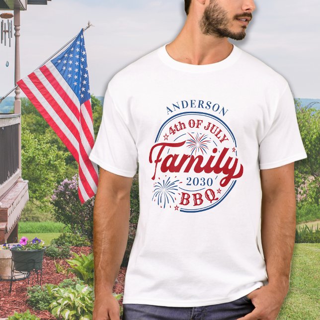T-shirt 4 juillet BBQ Réunion familiale personnalisée (Créateur téléchargé)