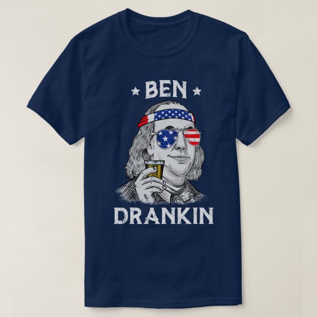 T-shirt 4 juillet Ben Drankin Benjamin Franklin (Design devant)