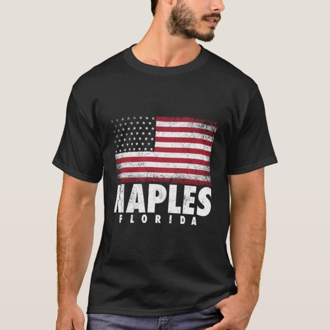 T-shirt 4 juillet Cadeau Hommes Femmes Naples Floride Amer (Devant)