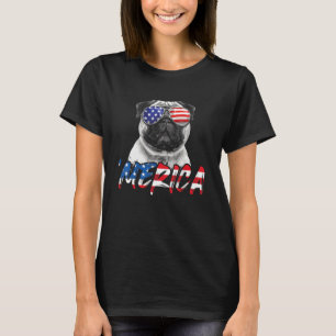 T-shirt 4 juillet Carlin Chien Merica Drapeau américain Pa