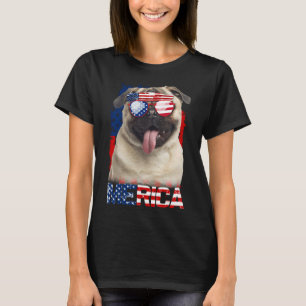 T-shirt 4 juillet Chemise Carlin Drapeau Américain Amoureu