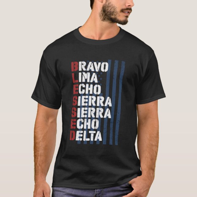 T-shirt 4 juillet Christian Béni Patriotique Militaire A (Devant)