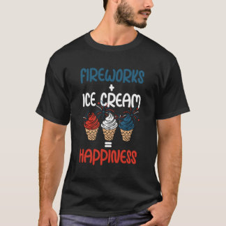 T-shirt 4 juillet Crème glacée Usa Crème glacée Patriotiqu