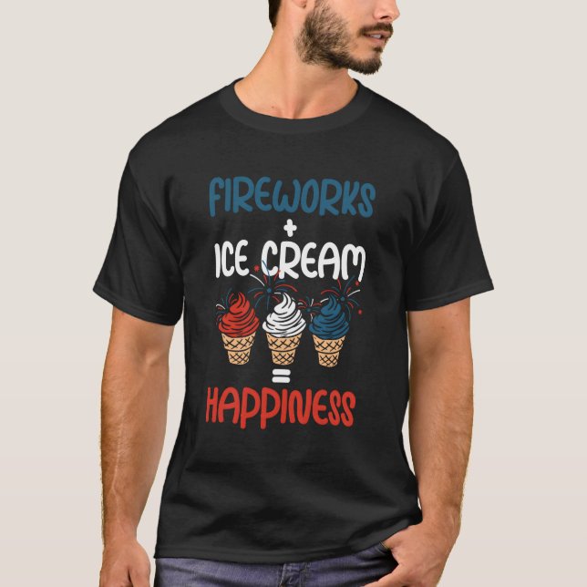 T-shirt 4 juillet Crème glacée Usa Crème glacée Patriotiqu (Devant)