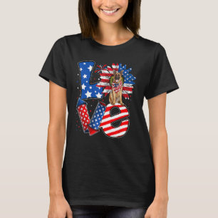 T-shirt 4 juillet Décor Patriotique LOVE German Shepherd D