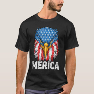 T-shirt 4 juillet Drapeau américain Aigle patriotique amér