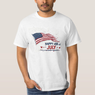 T-shirt 4 juillet - Drapeau américain artistique éclabouss