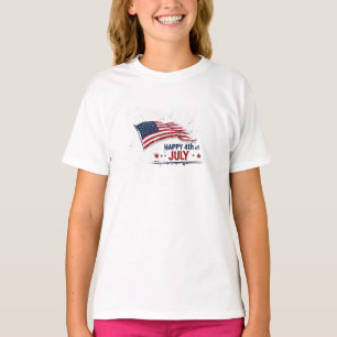 T-shirt 4 juillet - Drapeau américain artistique éclabouss