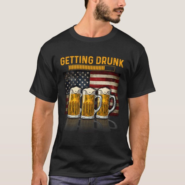 T-shirt 4 juillet Drapeau De Beer Usa Se Déchirer S'Il Vou (Devant)