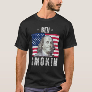 T-shirt 4 juillet drôle Chemise Ben fumant mauvaise herbe 
