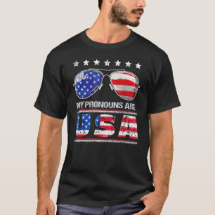 T-shirt 4 juillet Drôle Mes Pronounours sont USA Drapeau p