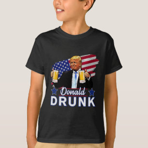 T-shirt 4 juillet Drôle président de la boisson - Donald D
