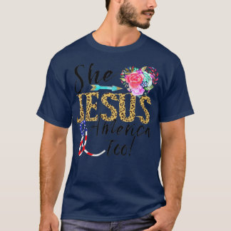 T-shirt 4 juillet Elle Aime Jésus Et L'Amérique Trop Flora