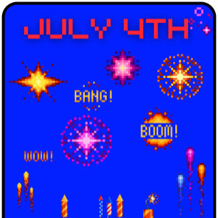 T-shirt 4 juillet en pixels