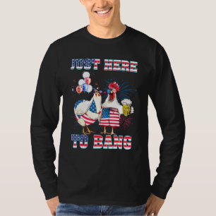 T-shirt 4 juillet Fermier Juste Ici Pour Bang Usa Drapeau