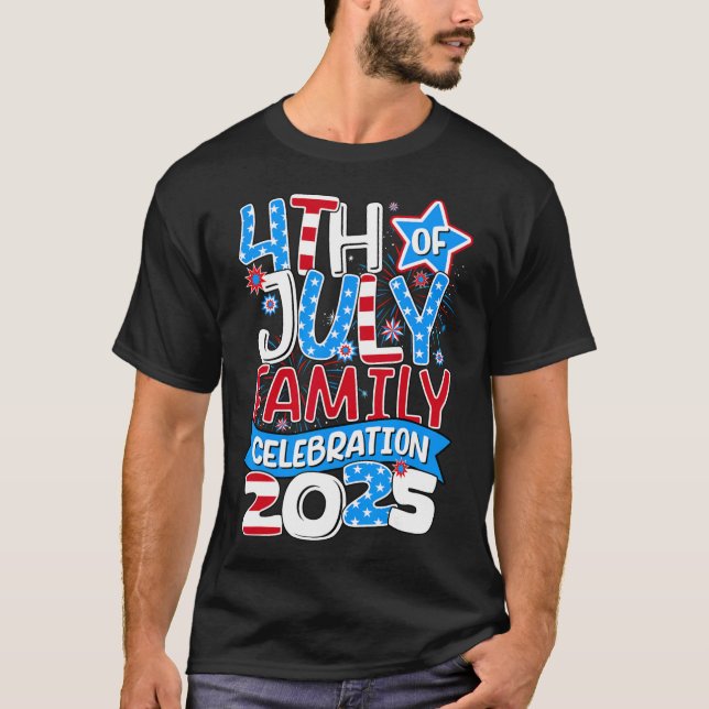 T-shirt 4 juillet Fête familiale 2025 Famille Matchin (Devant)