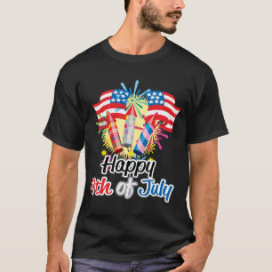 T-shirt 4 juillet feux d'artifice