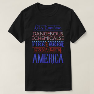 T-shirt 4 juillet feux d'artifice drôles de bière de